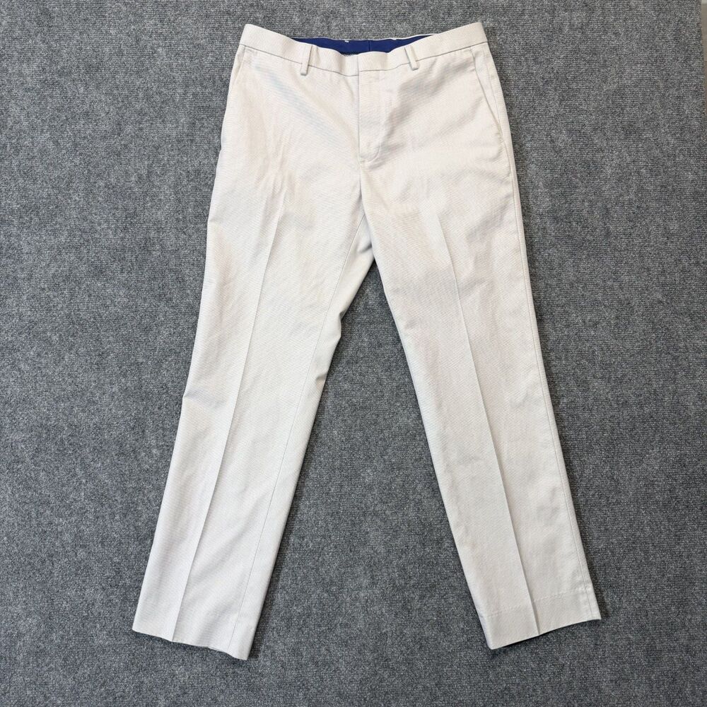 Banana Republic Mens 31x30 Modern Slim Fit Non-Iron Dress Pants Beige Cotton
